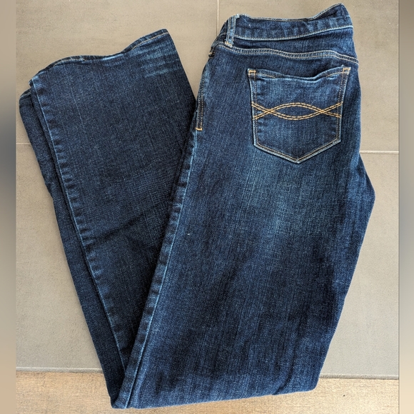 ABERCROMBIE & FITCH | dark denim bootcut Stretchy jeans,  28 x 28 Inseam, EUC - Picture 3 of 5